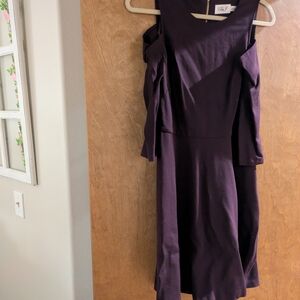 Eliza J Elegant Dark Purple Long Sleeve Dress